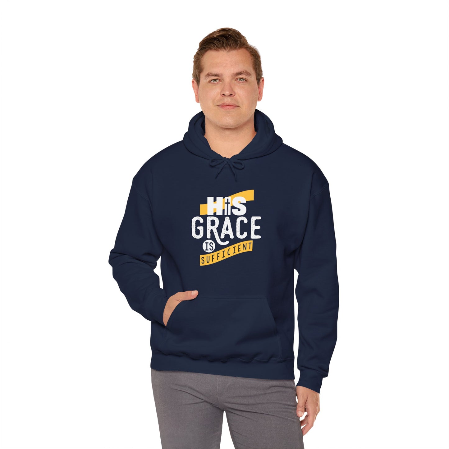 His Grace Is Sufficient Unisex Christian Hooded Pullover Sweatshirt