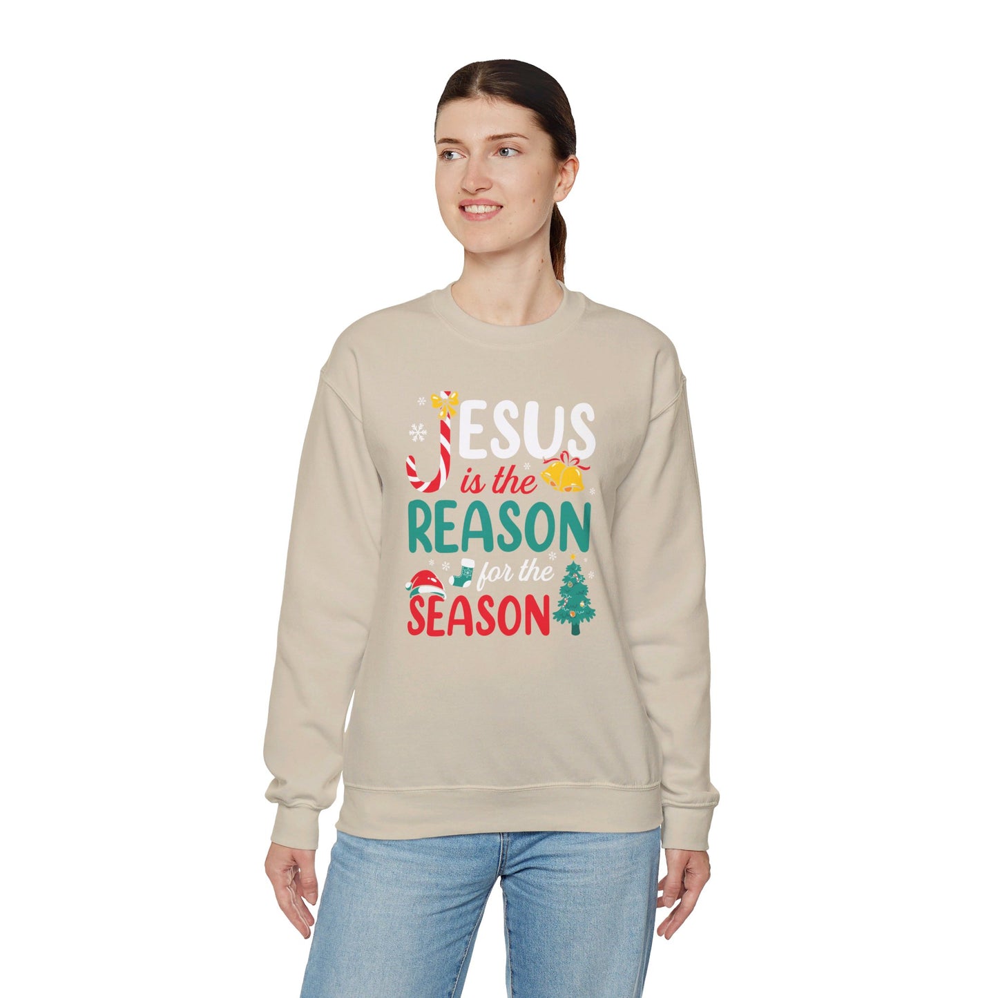 Jesus Is The Reason For The Season Christmas Unisex Heavy Blend™ Crewneck Christian Sweatshirt