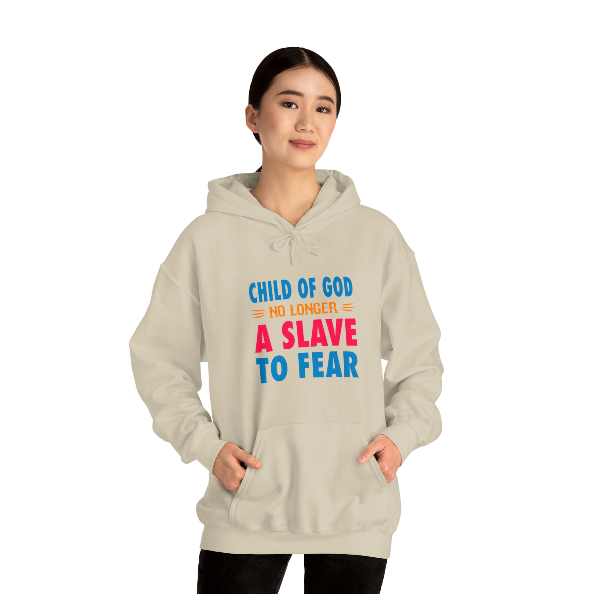 Child Of God No Longer A Slave To Fear Christian Unisex Pull On Hooded sweatshirt Printify