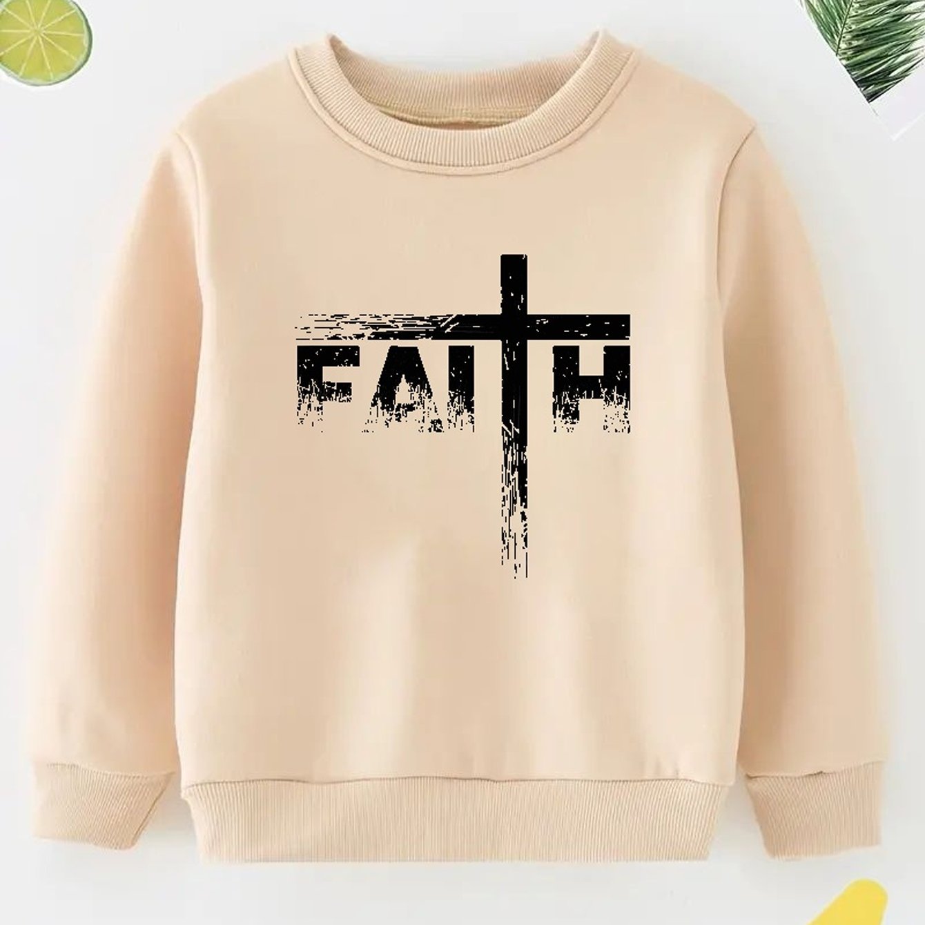 BE KIND / FAITH Youth Christian Pullover Sweatshirt claimedbygoddesigns