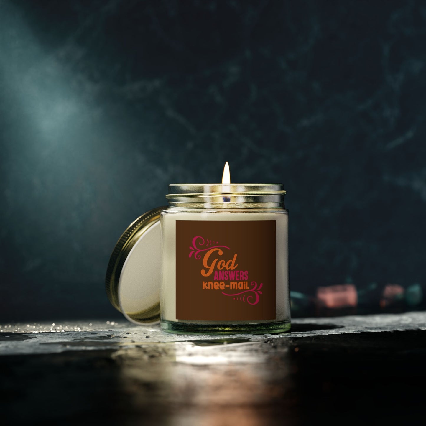 God Answers Knee Mail Christian Scented Candle (4oz, 9oz)