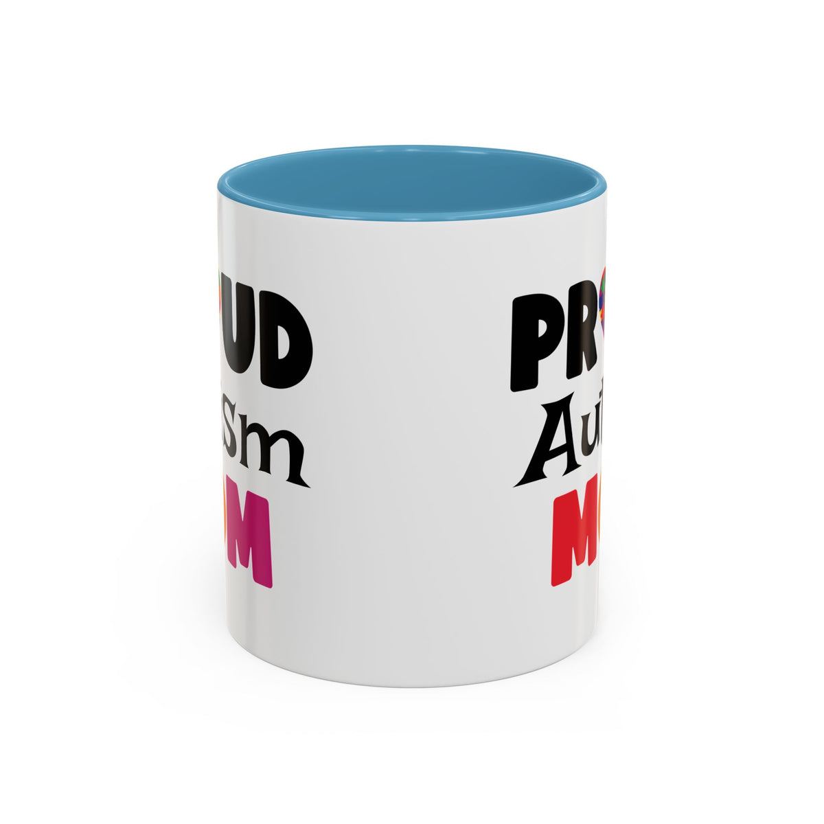 Proud Autism Mom Coffee Mug - Colorful Heart Design (11, 15oz)