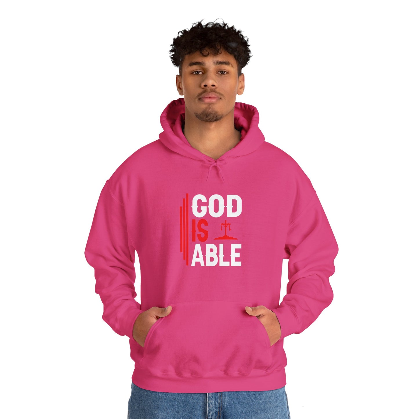 God Is Able Unisex Christian Hooded Pullover Sweatshirt