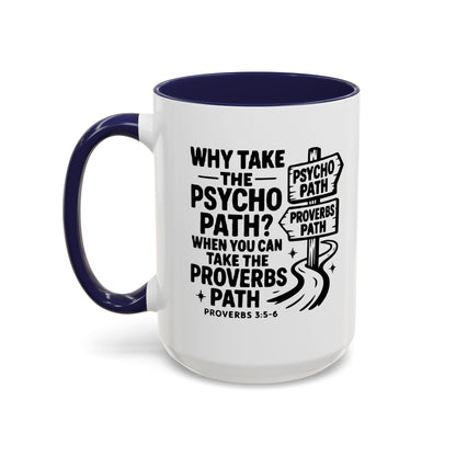 Inspirational Quote Accent Coffee Mug - Perfect Gift for Motivational Moments, Office Desk Essentials, Christian Gifts, Proverbs 3:5-6
