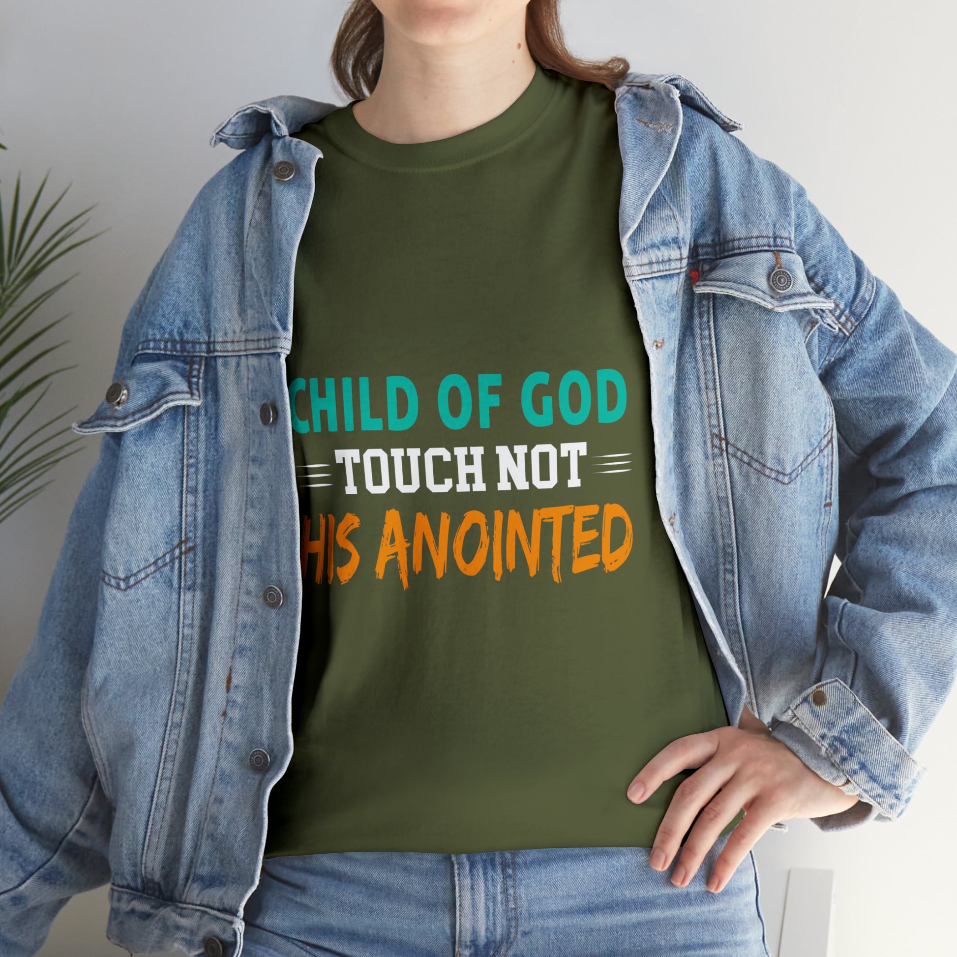 Child Of God Touch Not His Anointed Unisex Heavy Cotton Tee Printify