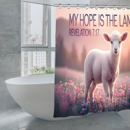 My Hope Is In The Lamb Christian Waterproof Shower Curtain