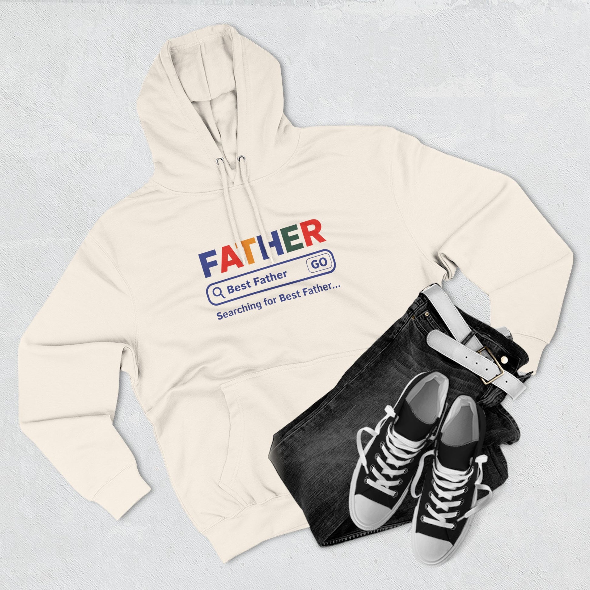Father's Day Three - Panel Fleece Hoodie, Gift for Dad, Best Father Hoodie, Personalized Father Sweatshirt, Cute Dad Attire - ClaimedbyGodDesigns