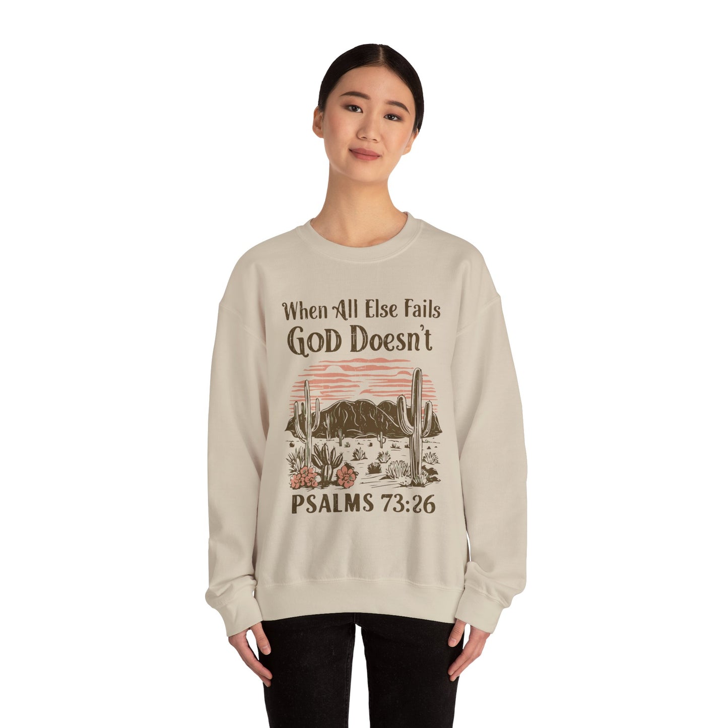 When All Else Fails God Doesn't Unisex Heavy Blend™ Crewneck Christian Sweatshirt