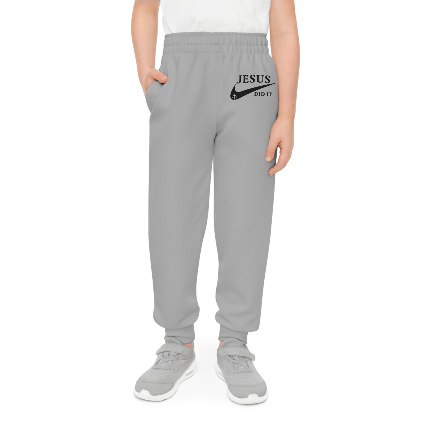 Jesus Did It (like Nike) Youth Christian Sweatpants (Joggers)