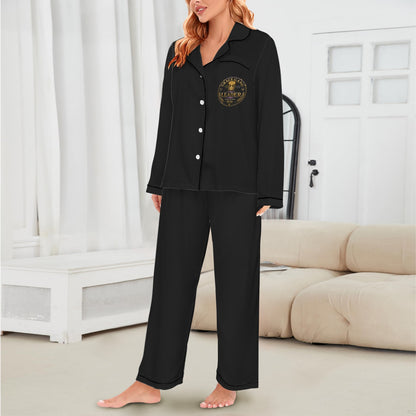 Grace Gang Leader Women's Christian Silk Pajamas Women's Long Sleeve Satin Pajama Set - ClaimedbyGodDesigns
