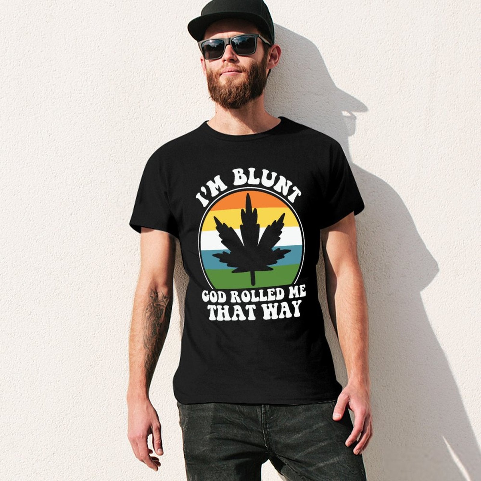 I'm Blunt God Rolled Me That Way Men's Christian T-shirt SALE-Personal Design