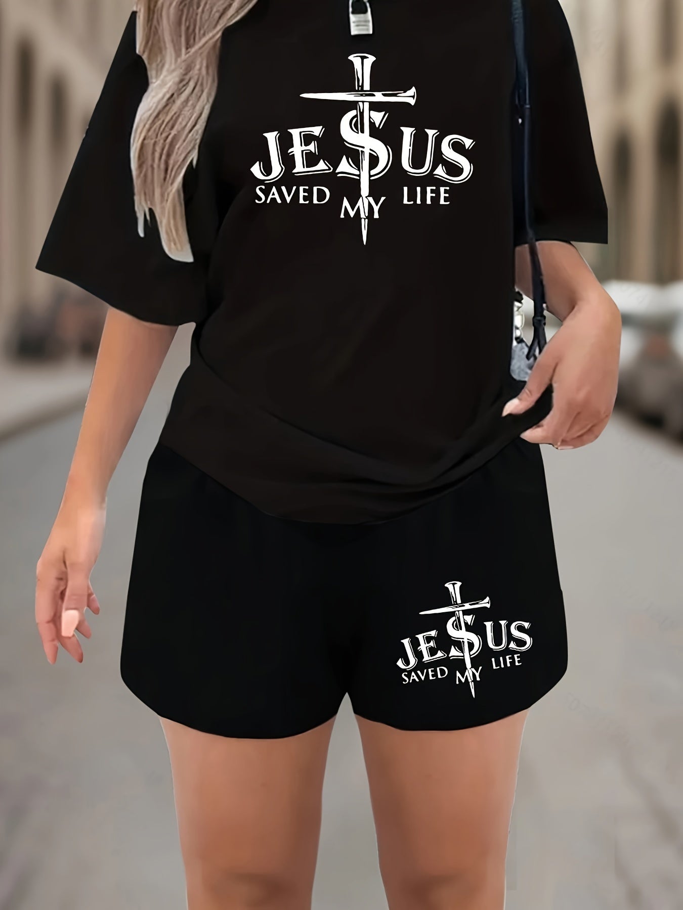 Jesus Saved My Life Women's Christian Casual Outfit claimedbygoddesigns