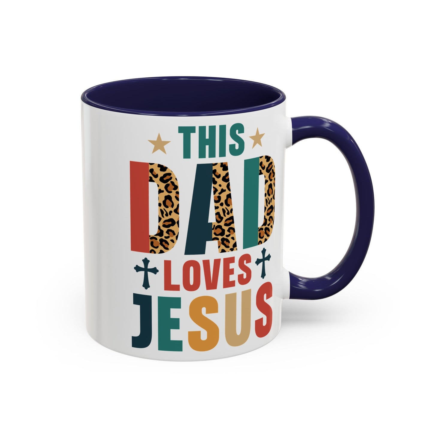 This Dad Loves Him Accent Coffee Mug - Perfect Gift for Father's Day and Christian Dads