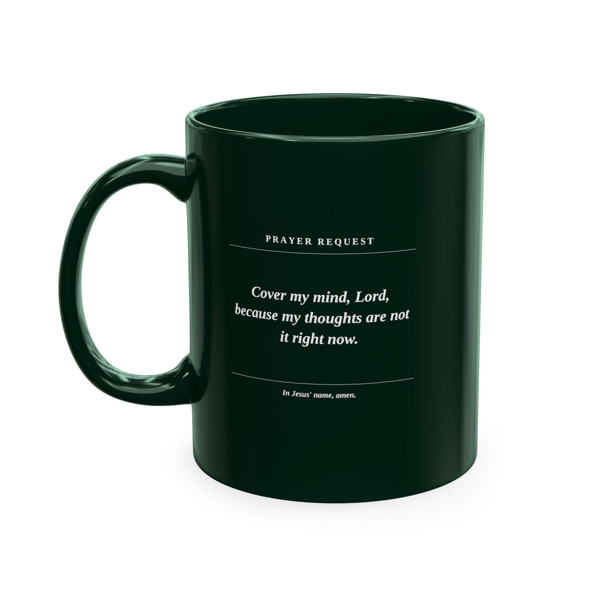 Prayer & Protection Scripture Ceramic Mug — 'Prayer Request' Inspirational Coffee Cup