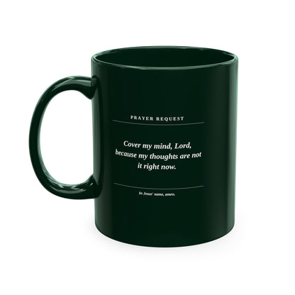Prayer & Protection Scripture Ceramic Mug — 'Prayer Request' Inspirational Coffee Cup