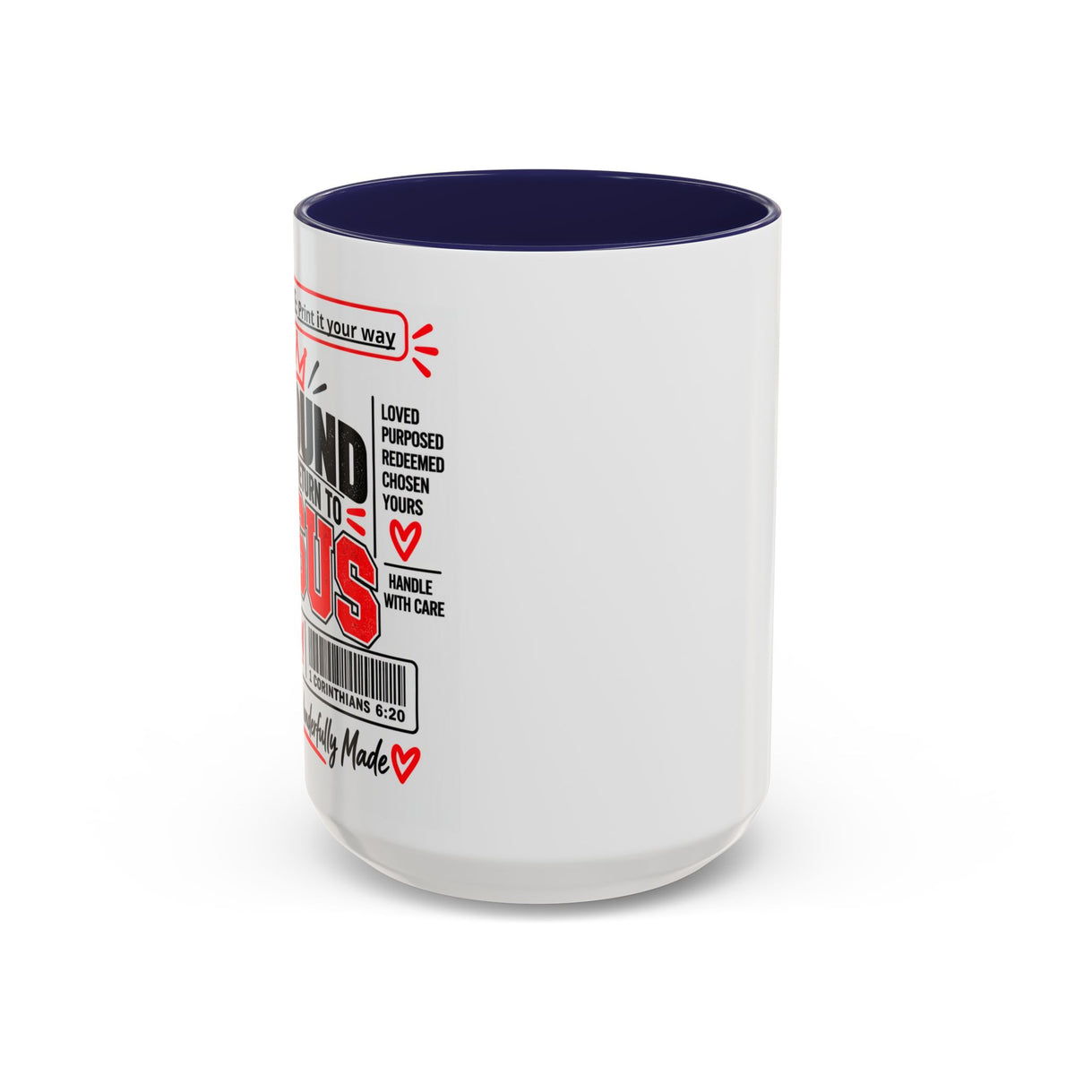 If Found, Return to Jesus Personalized Christian Coffee Mug — Called by Name Accent Mug (15oz)