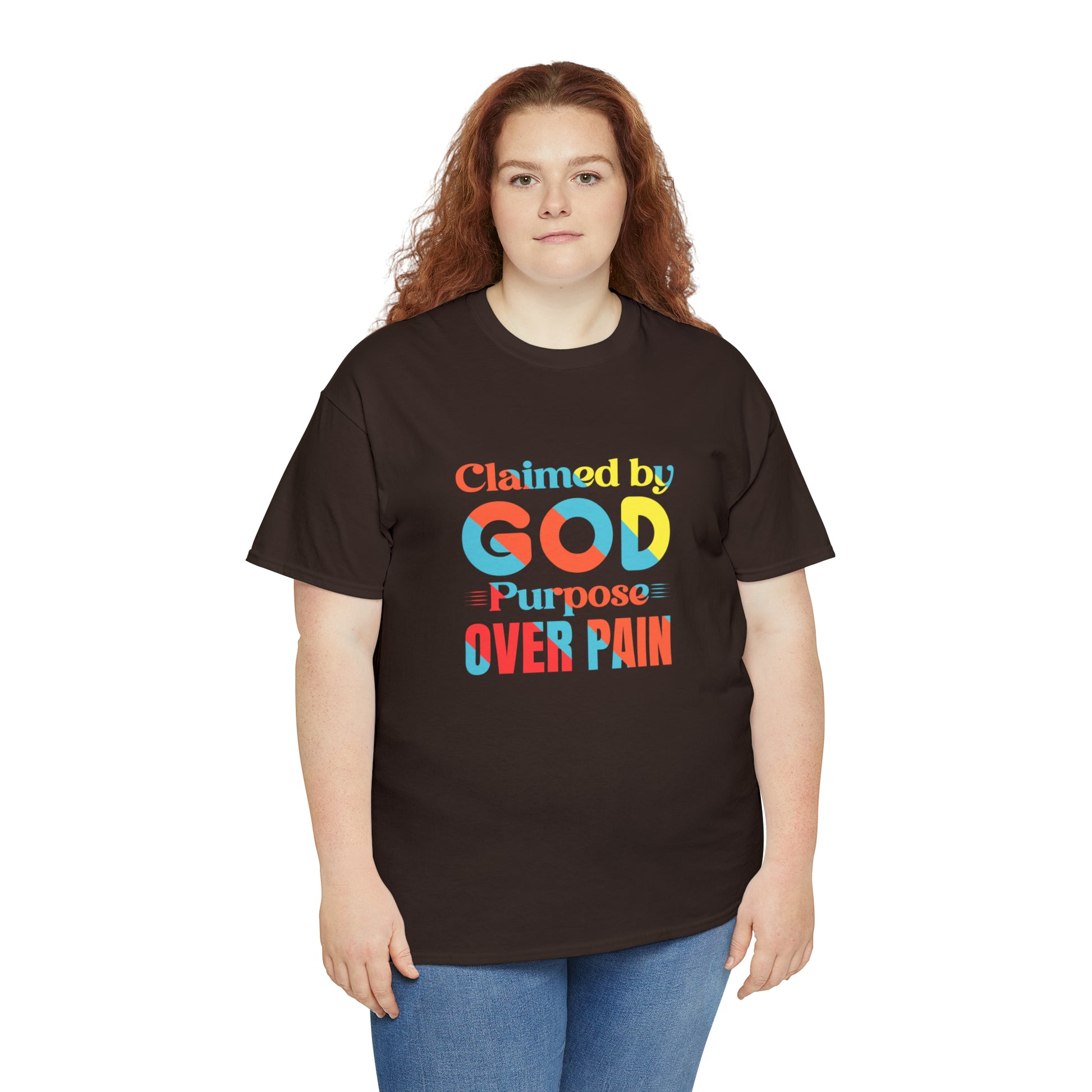 Claimed By God Purpose Over Pain Unisex Heavy Cotton Tee Printify