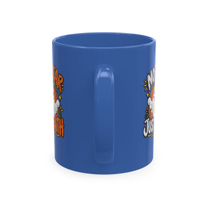Halloween Ghost Christian Ceramic Mug — "No Fear, Just Faith" Pumpkin Coffee Cup
