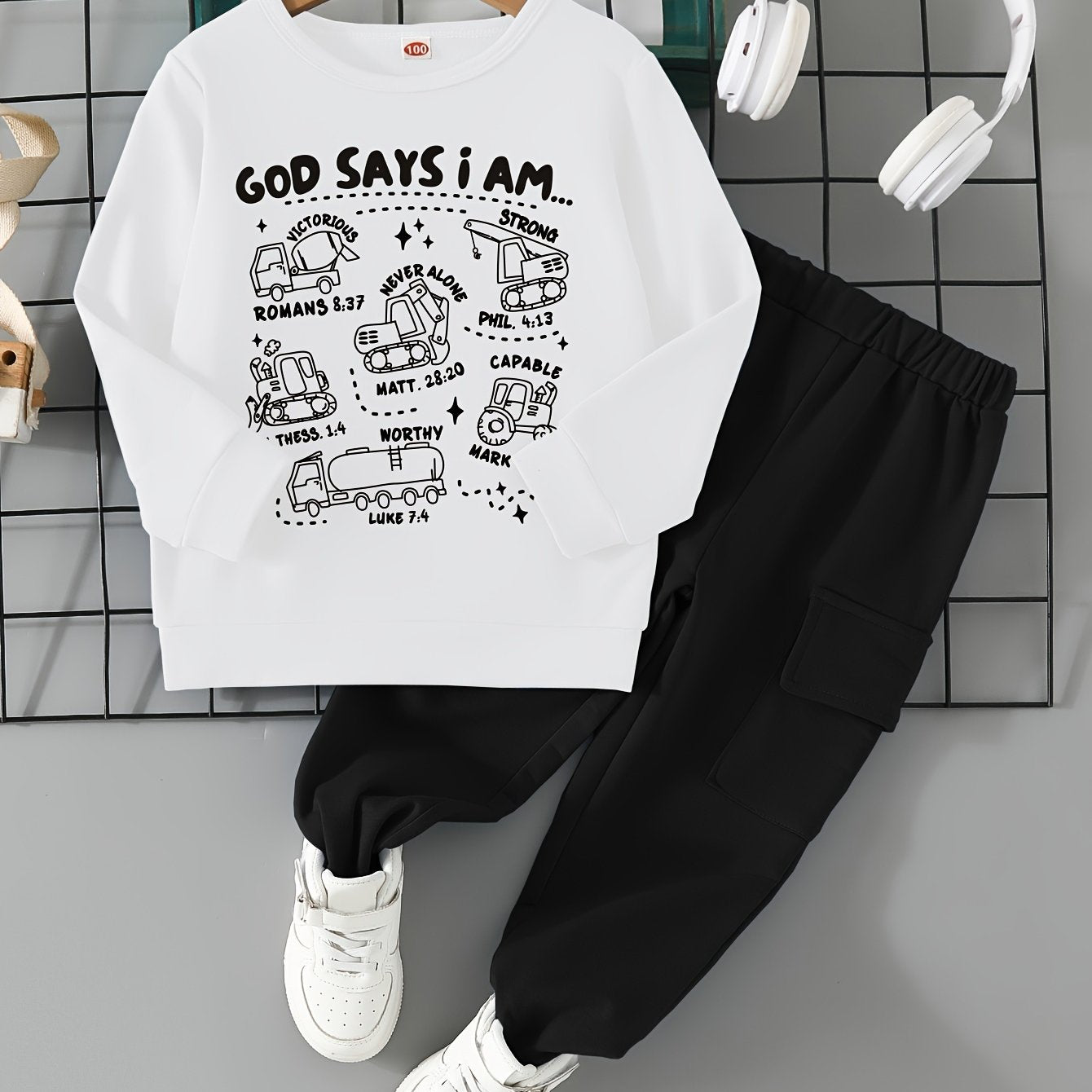 God Says I Am Christian Toddler Casual Outfit claimedbygoddesigns