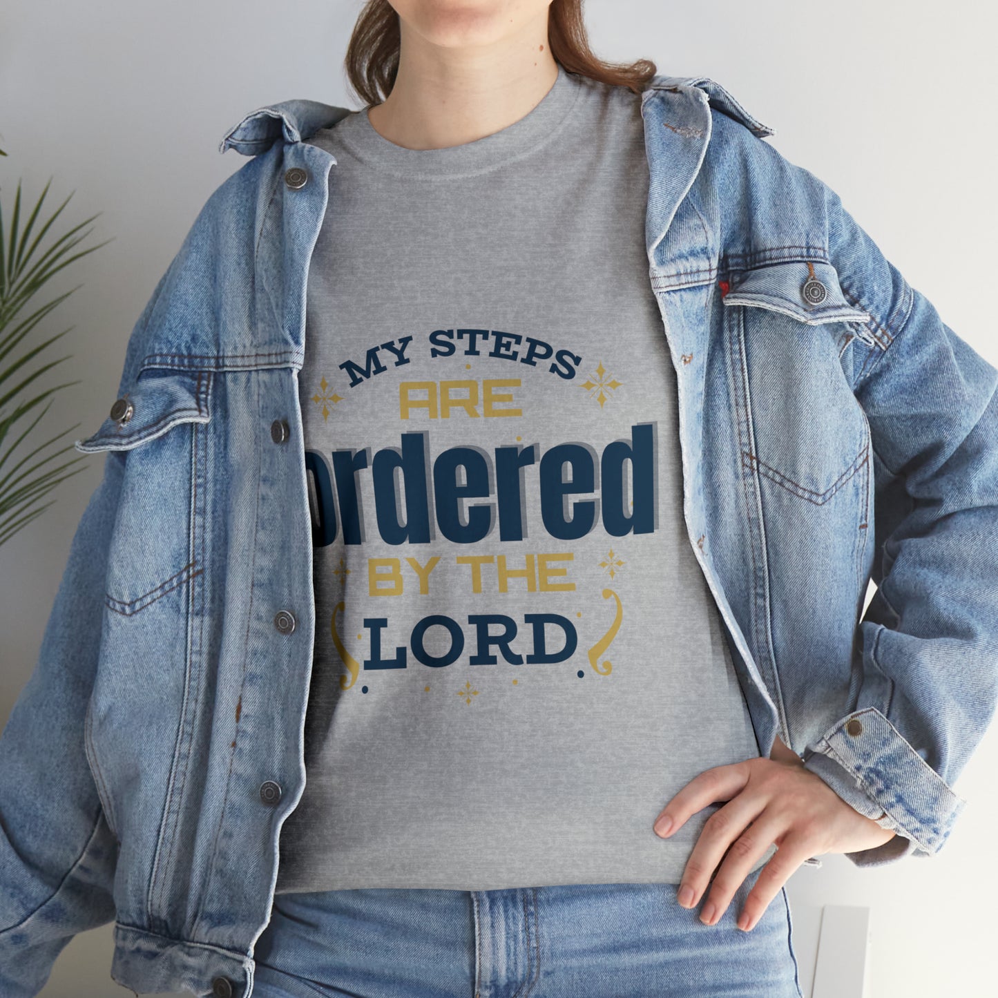 My Steps Are Ordered By The Lord Unisex Heavy Cotton Tee