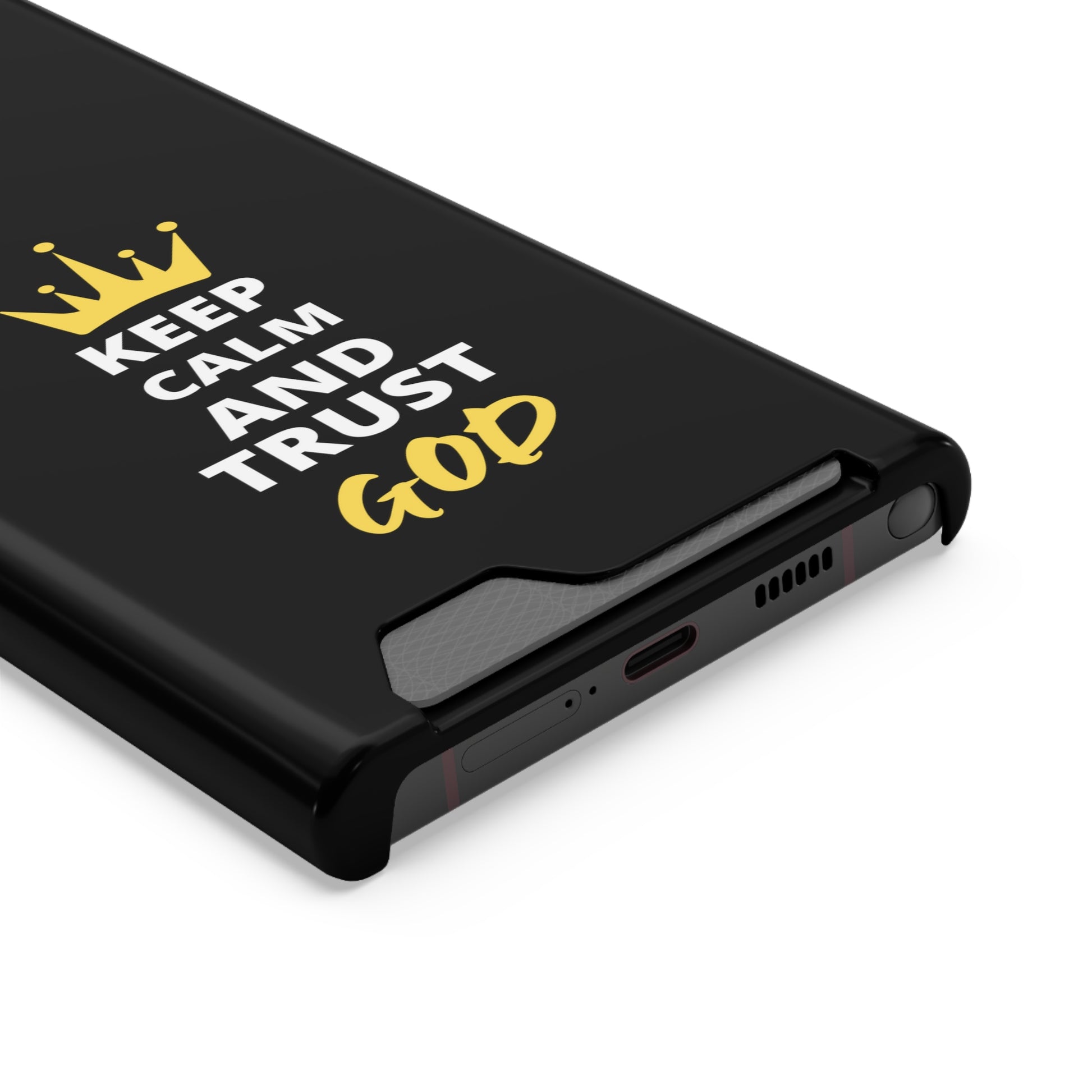 Keep Calm And Trust God Christian Phone Case With Card Holder Printify