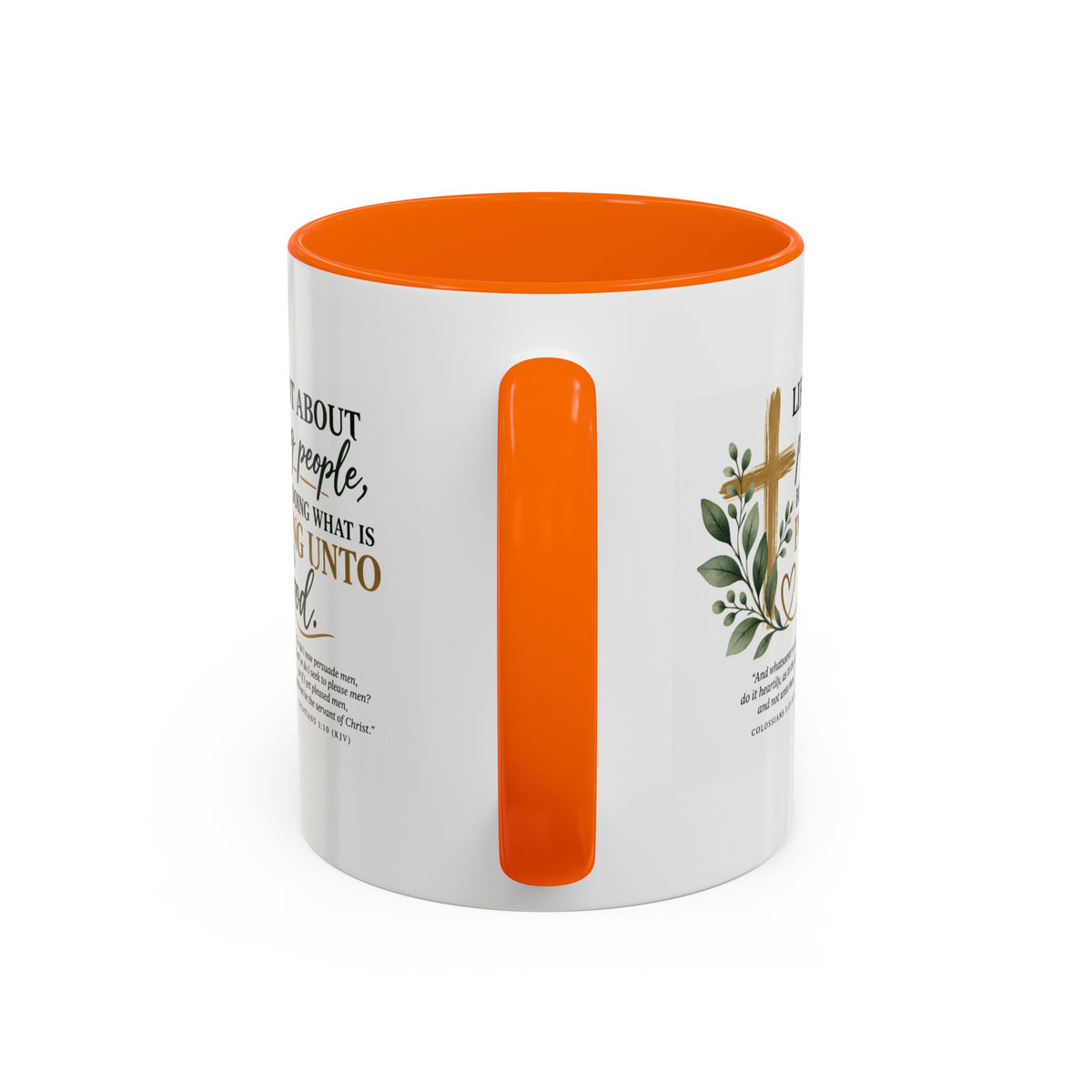Christian Coffee Mug – "Pleasing Unto God" Inspirational Accent Mug (11/15oz)
