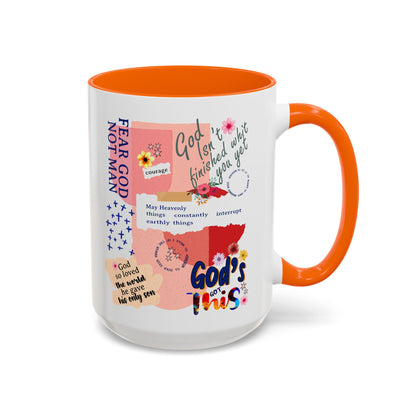 Inspirational Accent Coffee Mug - 11 & 15oz - Fear Him Not Man - Perfect Gift for Friends and Family