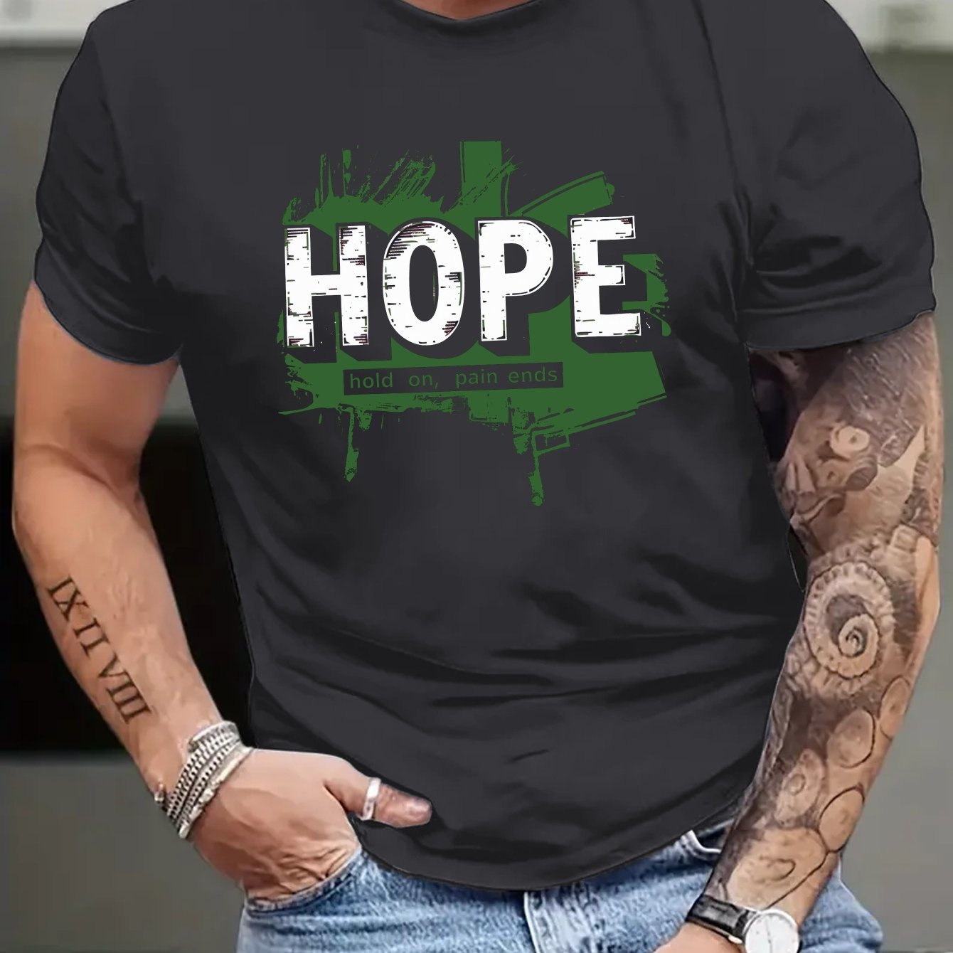 HOPE Hold On Pain Ends Men's Christian T-Shirt claimedbygoddesigns