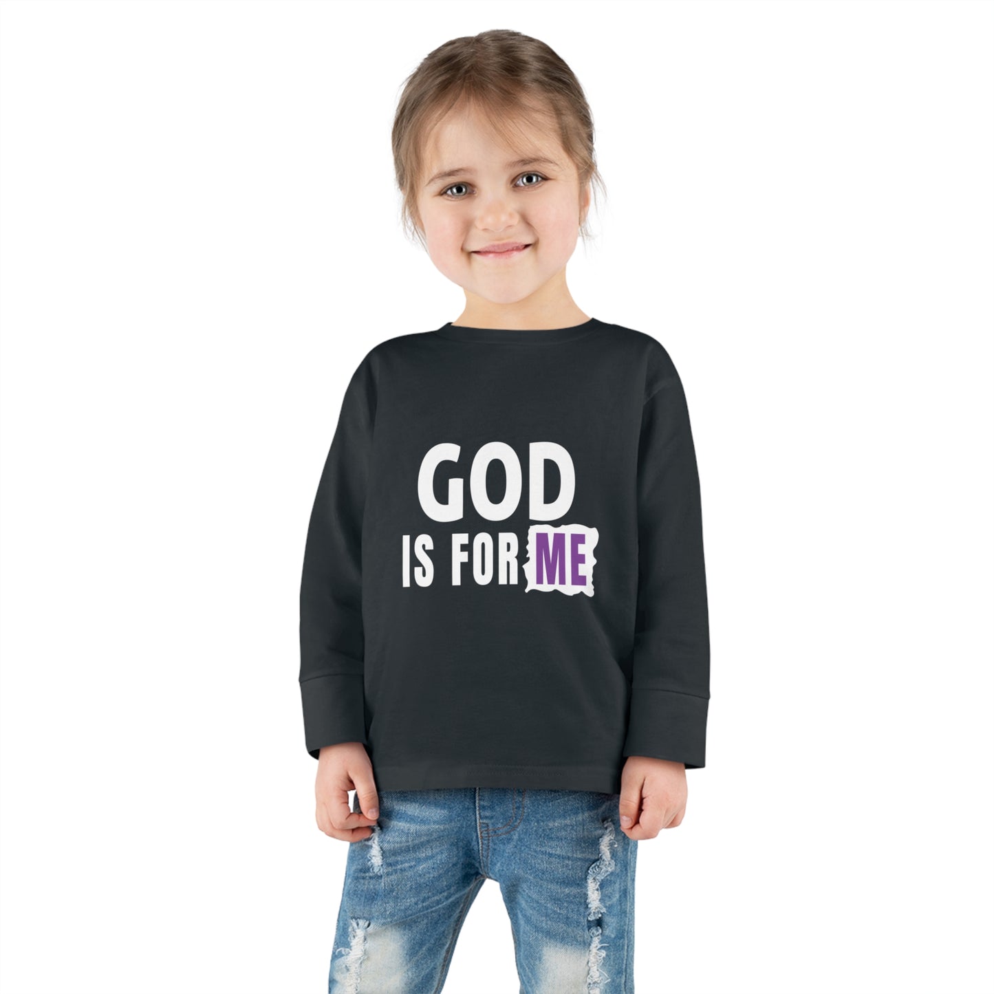 God Is For Me Toddler Christian Sweatshirt Printify