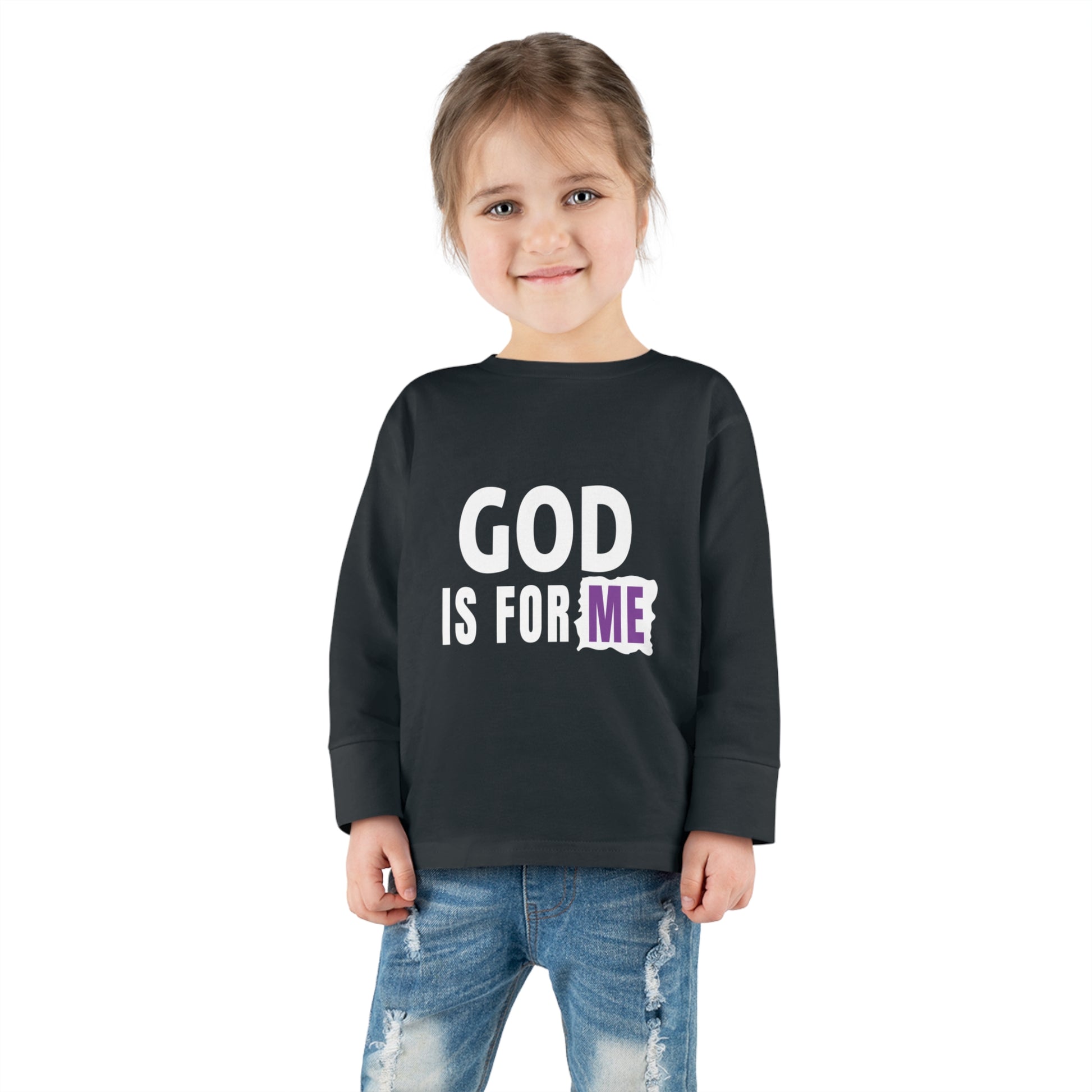 God Is For Me Toddler Christian Sweatshirt Printify