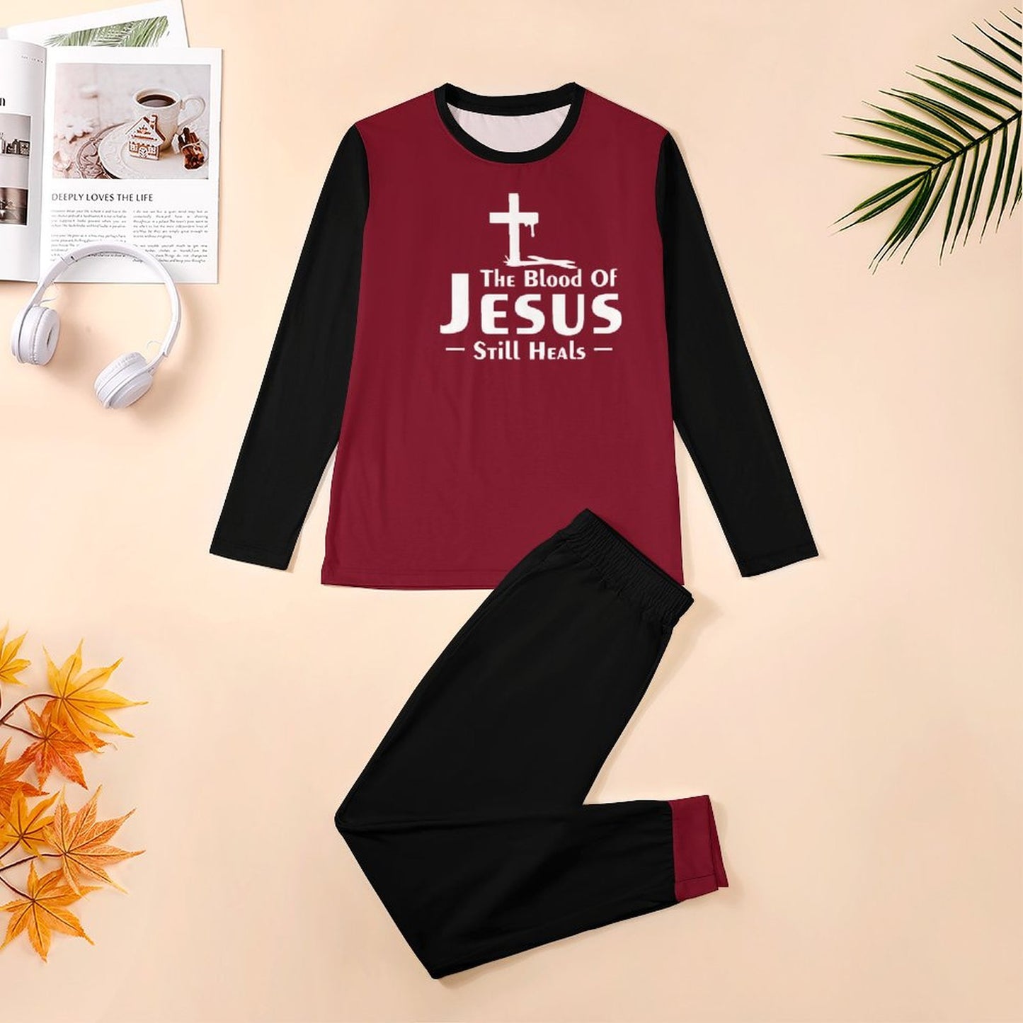 The Blood Of Jesus Still Heals Men's Christian Pajamas SALE-Personal Design