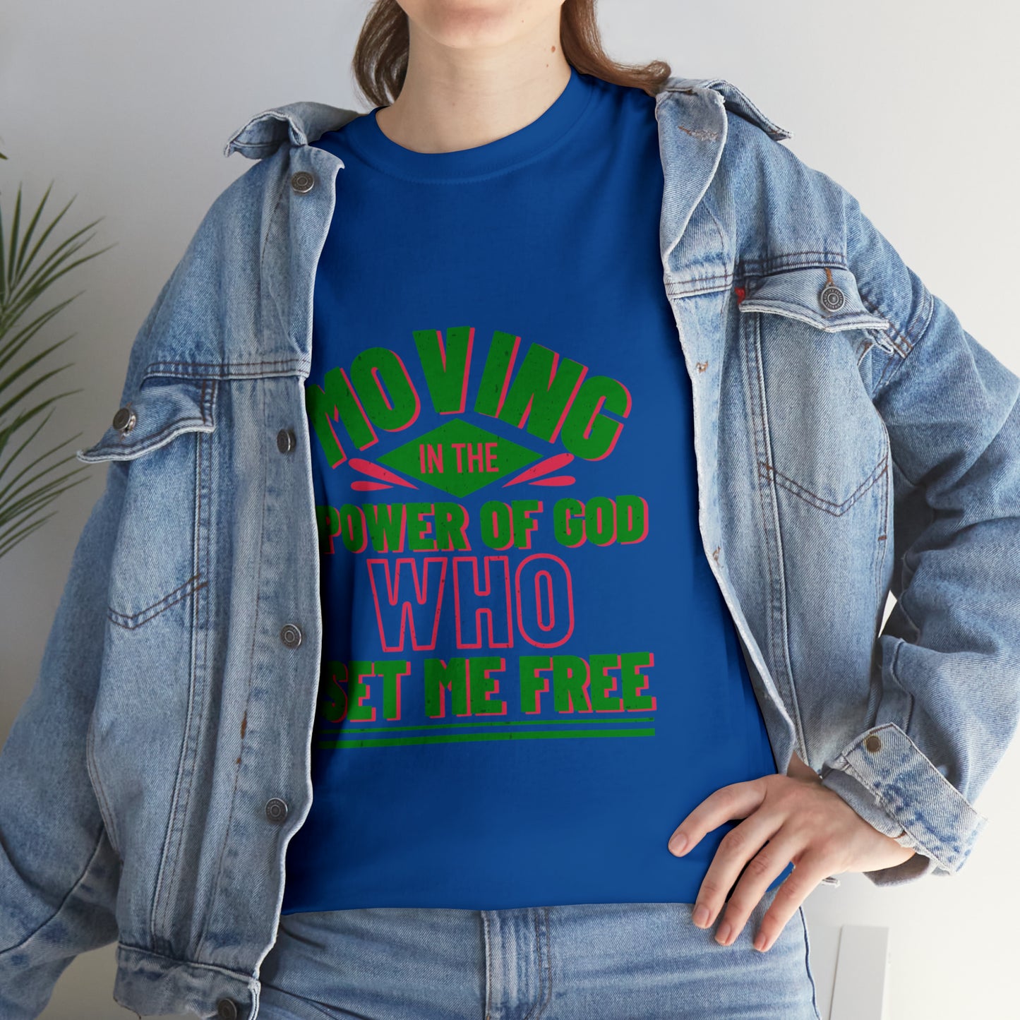 Moving In The Power Of  Who Set Me Free Unisex Heavy Cotton Tee