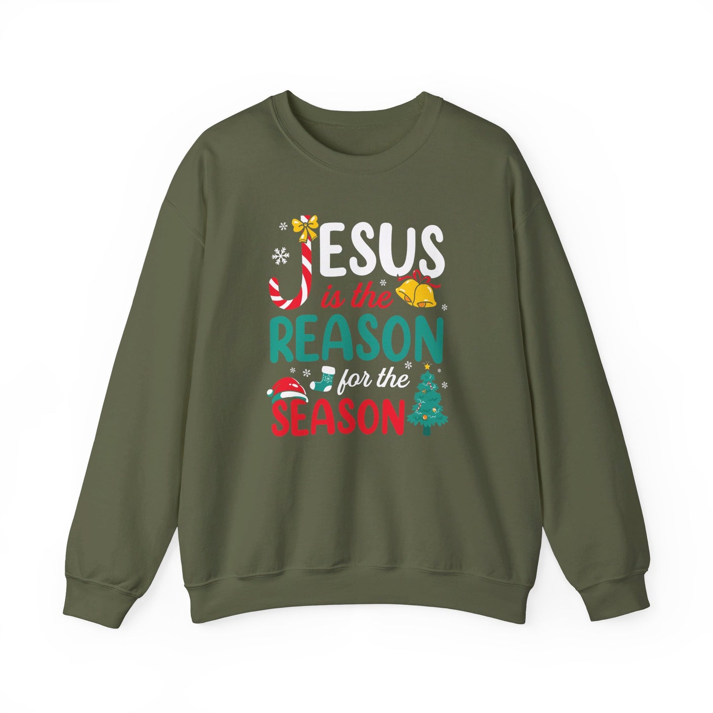 Jesus Is The Reason For The Season Christmas Unisex Heavy Blend™ Crewneck Christian Sweatshirt