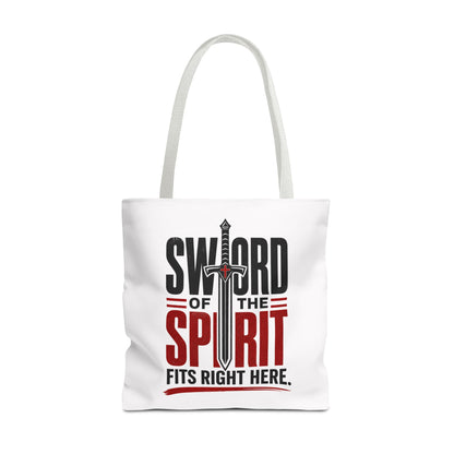 Sword of the Spirit Tote Bag — Christian Faith Inspirational Canvas Tote - ClaimedbyGodDesigns