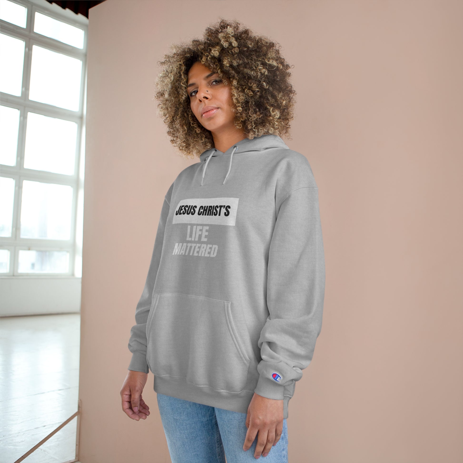 Jesus Christ's Life Mattered Unisex Champion Hoodie Printify