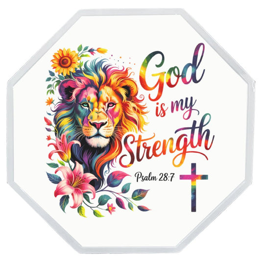 He Is My Strength Octagonal Metal Decorative Sign - ClaimedbyGodDesigns