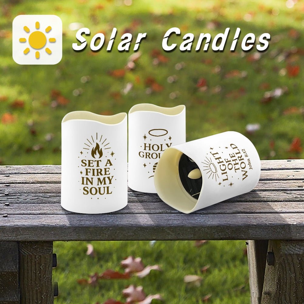 Light And Worship Christian Solar Wave Candles Set of 6 - ClaimedbyGodDesigns