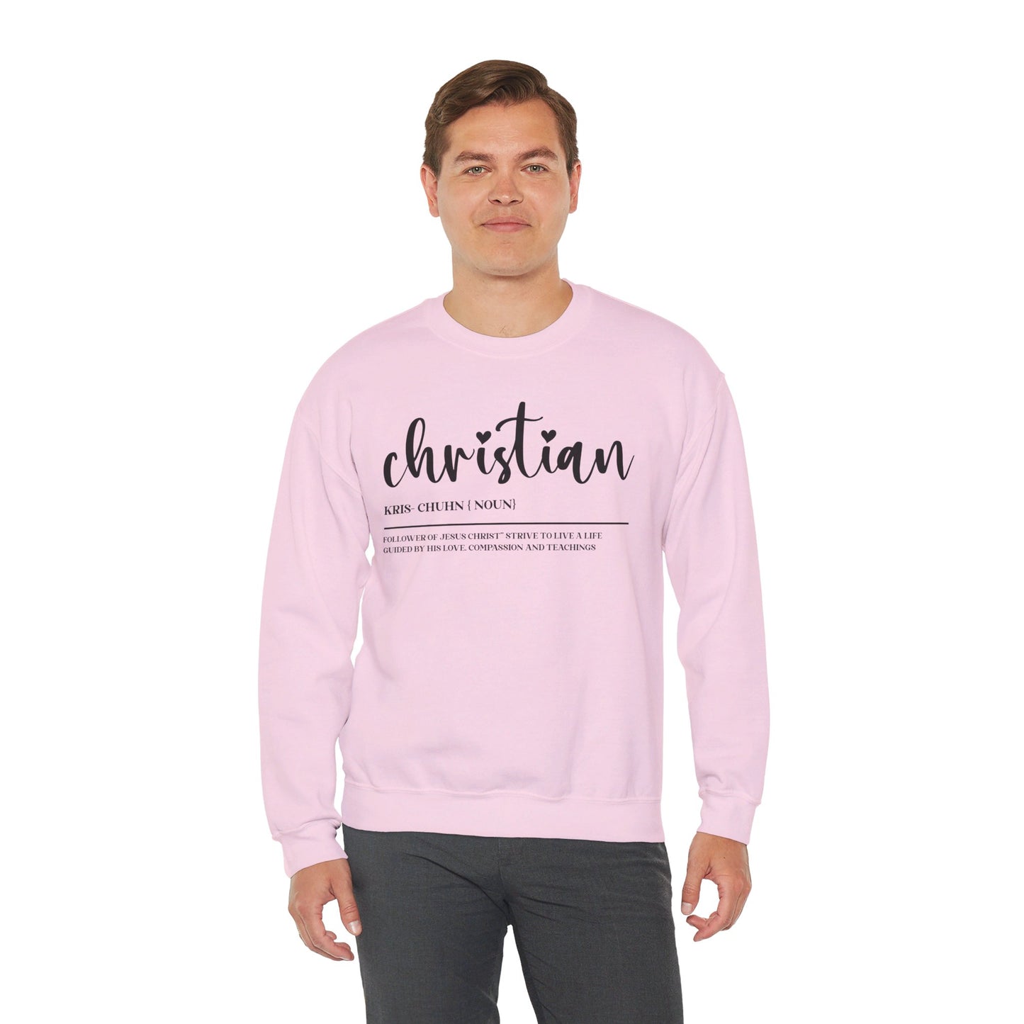 I Am A Christian Follower Of Christ  Unisex Heavy Blend™ Crewneck Christian Sweatshirt