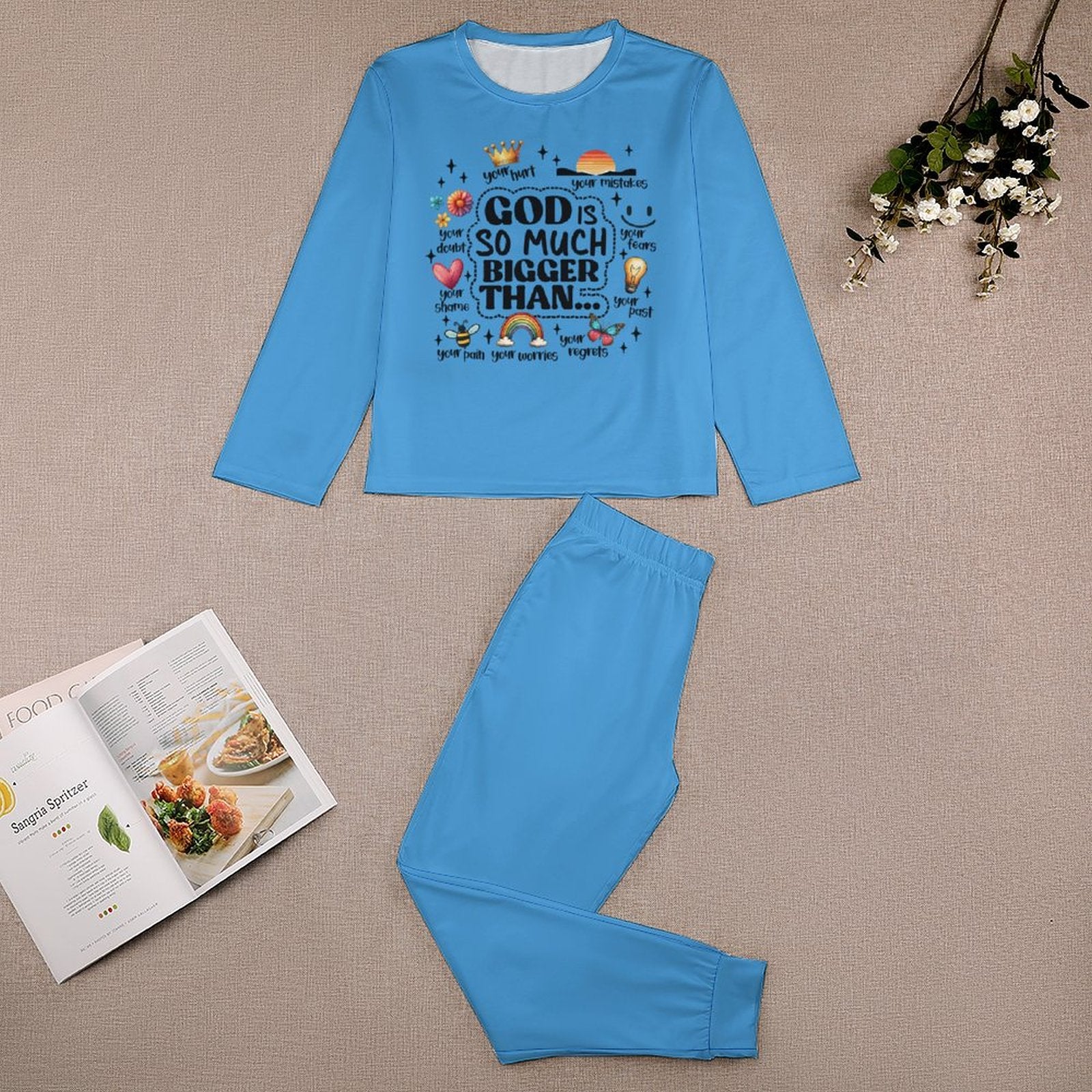 God Is So Much Bigger Than Youth Toddler Christian Long Sleeve Boys Pajama Set SALE-Personal Design