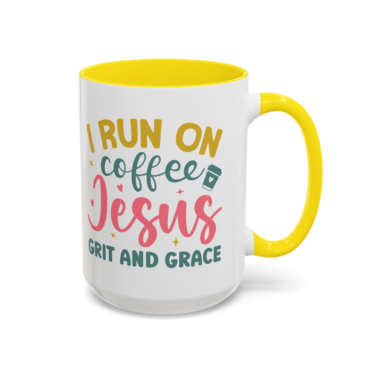 Inspirational Coffee Accent Mug - "I Run on Coffee & " - Perfect Gift for Faith & Coffee Lovers