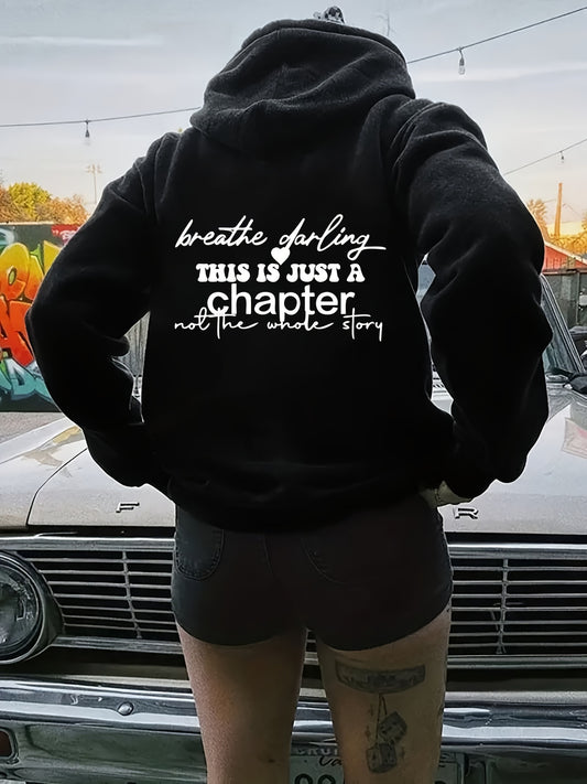 Breathe Darling: This Is Just A Chapter Plus Size Women's Christian Pullover Hooded Sweatshirt claimedbygoddesigns