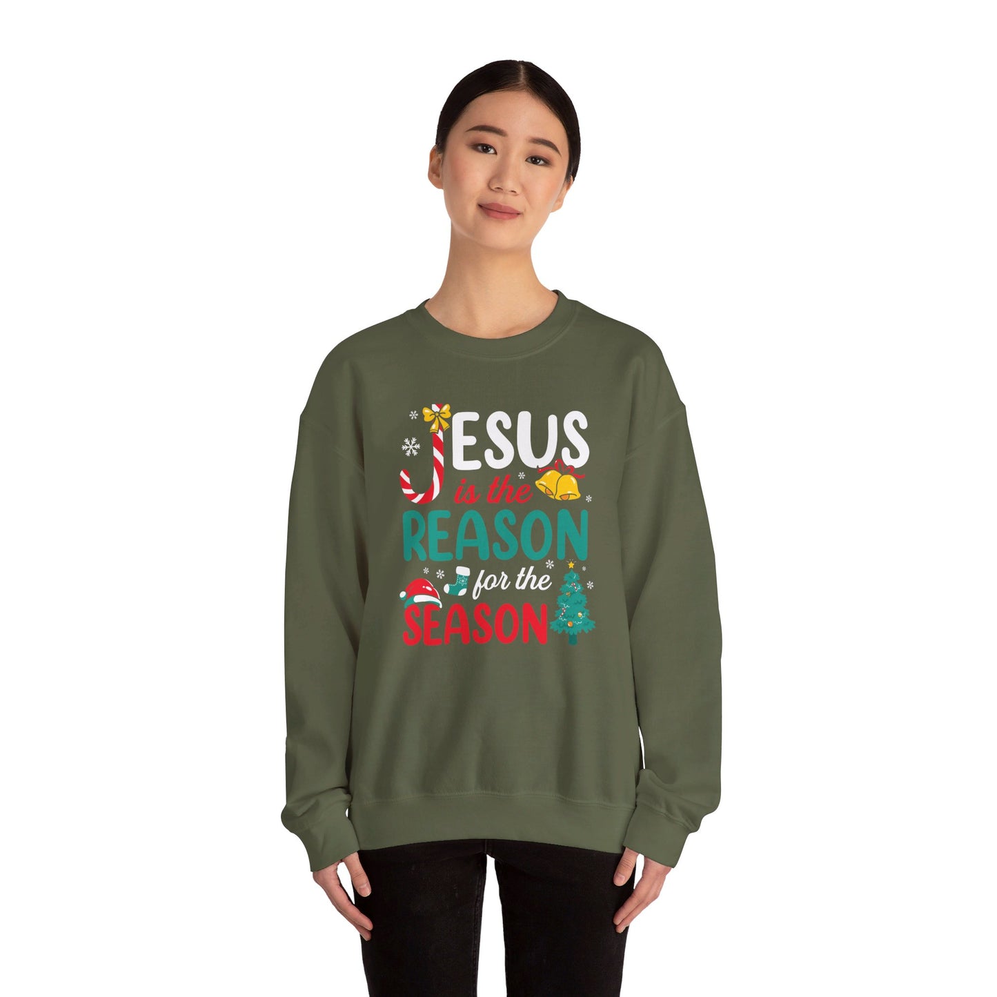 Jesus Is The Reason For The Season Christmas Unisex Heavy Blend™ Crewneck Christian Sweatshirt