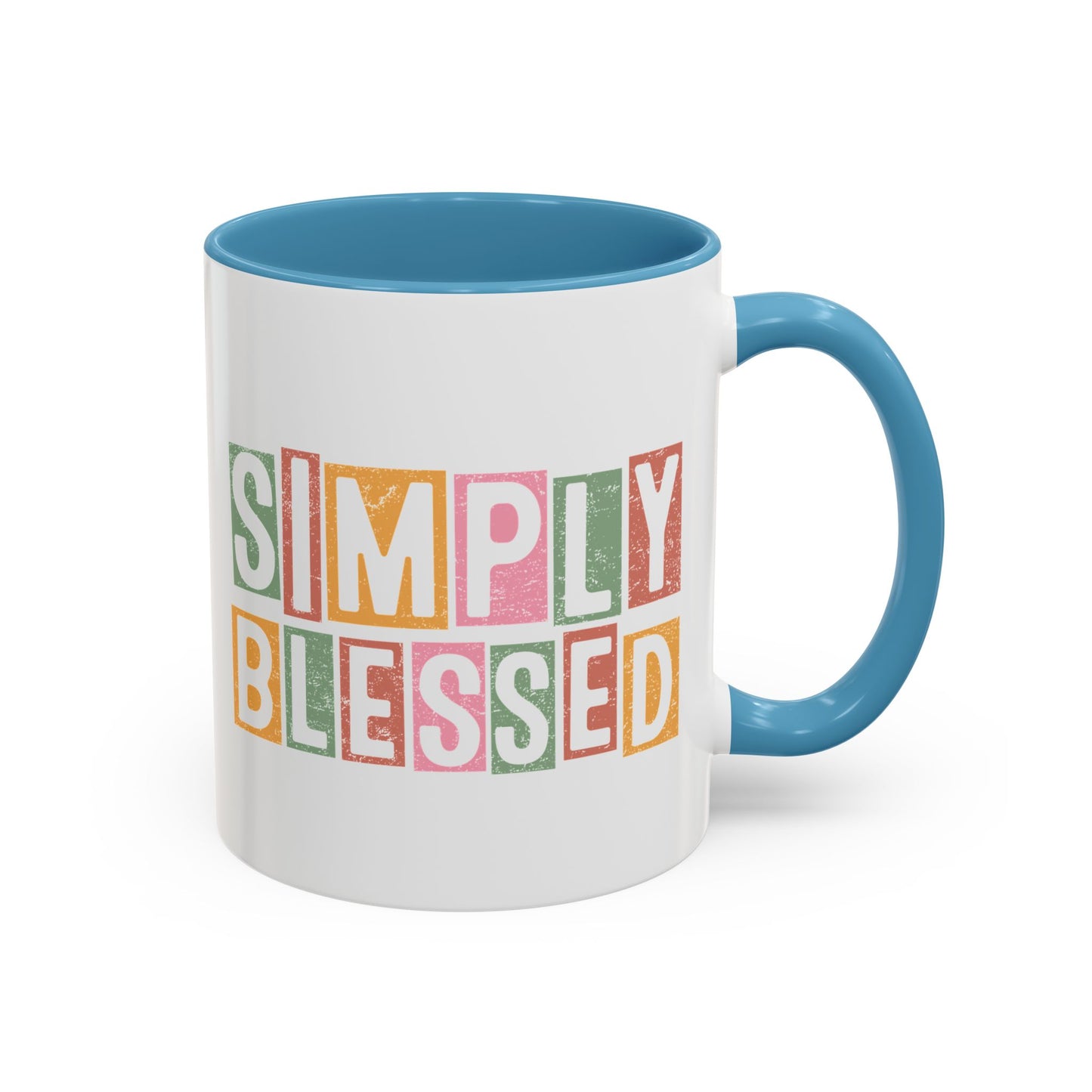 Christian Ceramic Mug- Simply Blessed Accent Coffee Mug (11, 15oz)