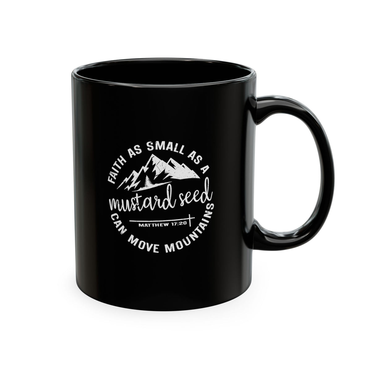 Mustard Christian Ceramic Mug — "Faith as Small as a Mustard Seed" Inspirational Coffee Cup