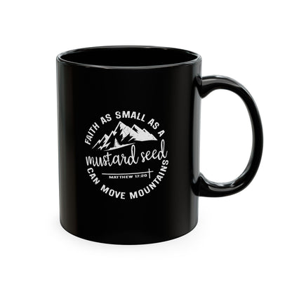 Mustard Christian Ceramic Mug — "Faith as Small as a Mustard Seed" Inspirational Coffee Cup