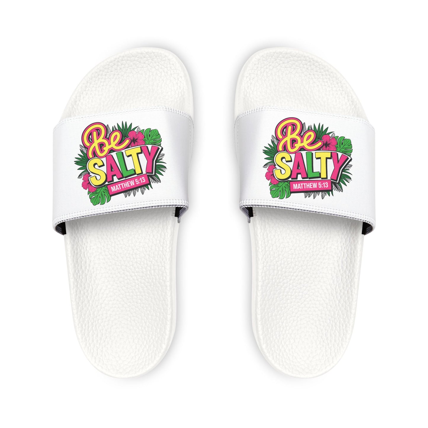 Colorful Youth Removable - Strap Sandals - Summer Fun, Beachwear, Casual Kids Slippers, Gift for Kids, Vacation Essentials, Be Salty Design - ClaimedbyGodDesigns