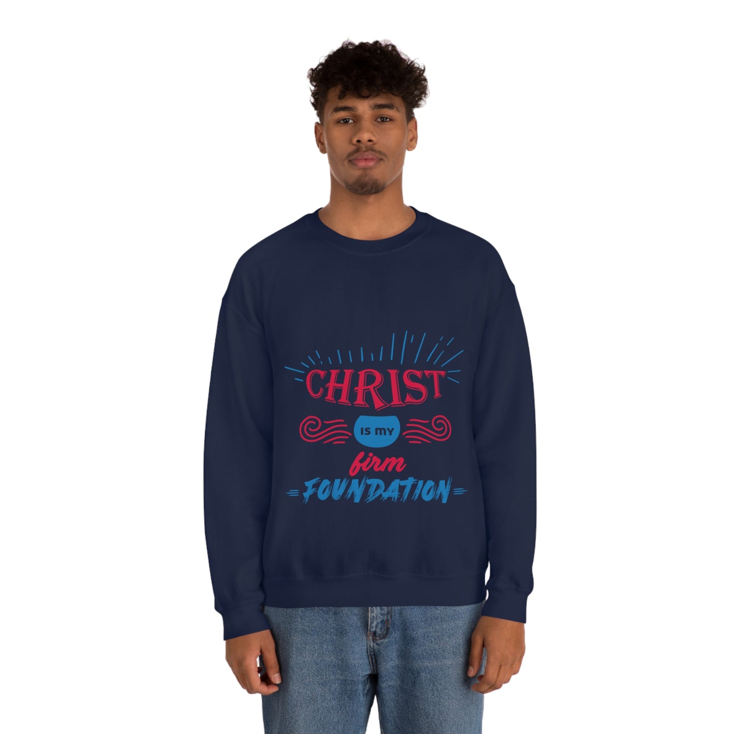 Christ Is My Firm Foundation Unisex Heavy Blend™ Crewneck Sweatshirt