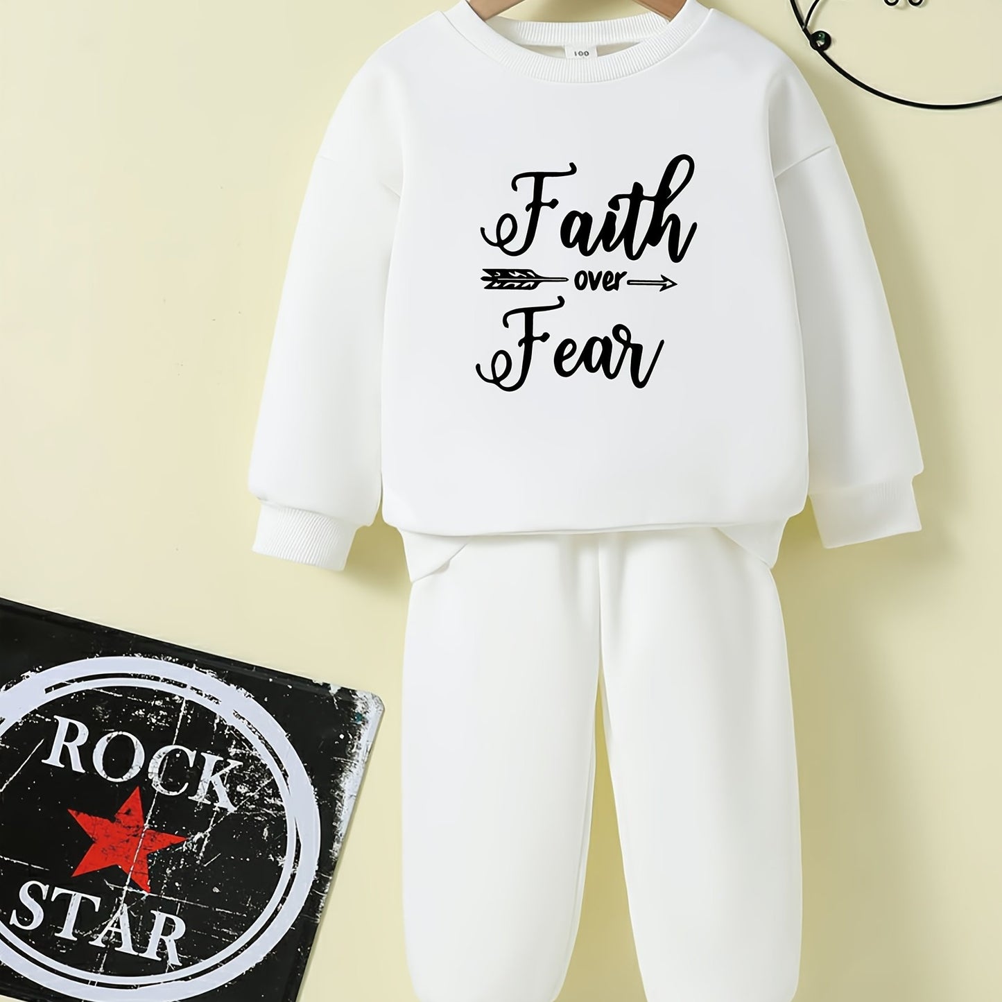 Faith Over Fear Youth Christian Casual Outfit claimedbygoddesigns