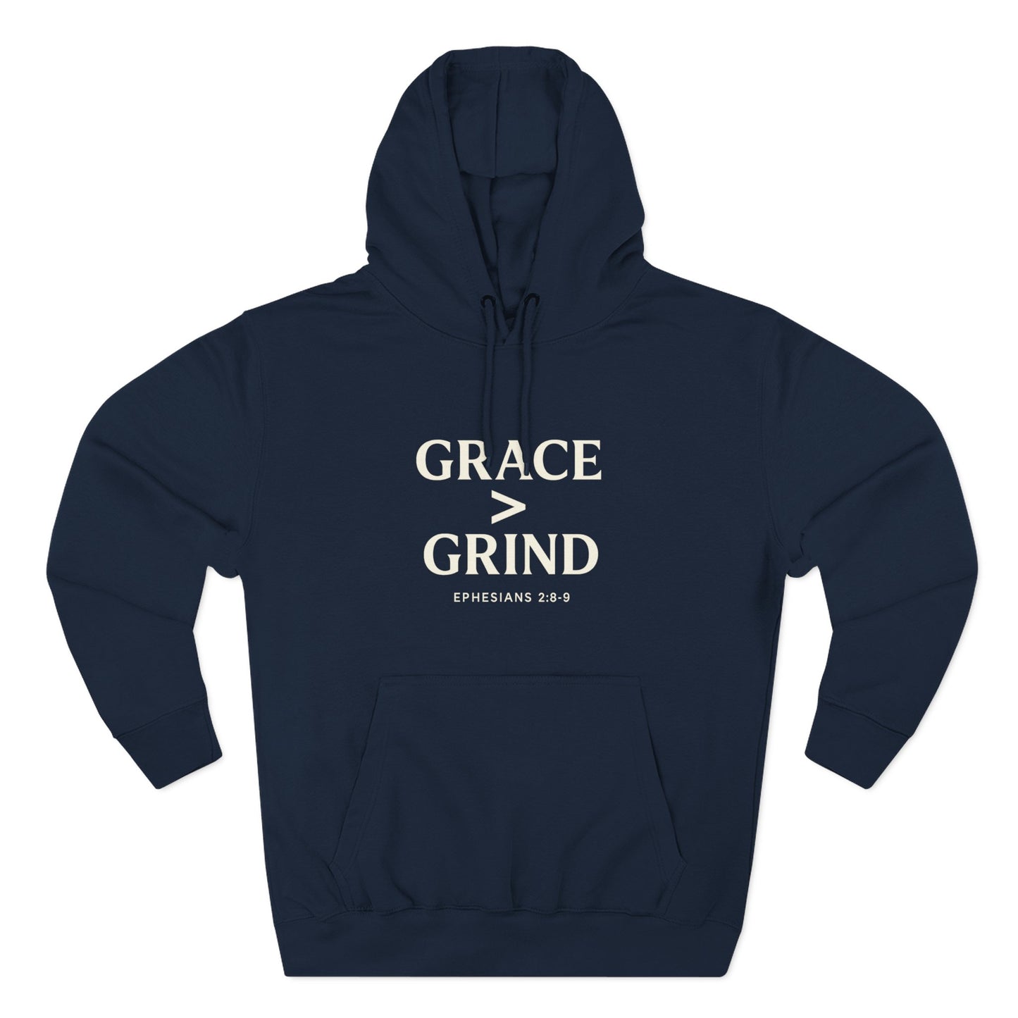Grace > Grind Unisex Christian Hooded Sweatshirt - Inspirational Fleece Pullover Hoodie for Motivation, Perfect for Gifts, Casual Wear, Fitness, Spirituality - ClaimedbyGodDesigns