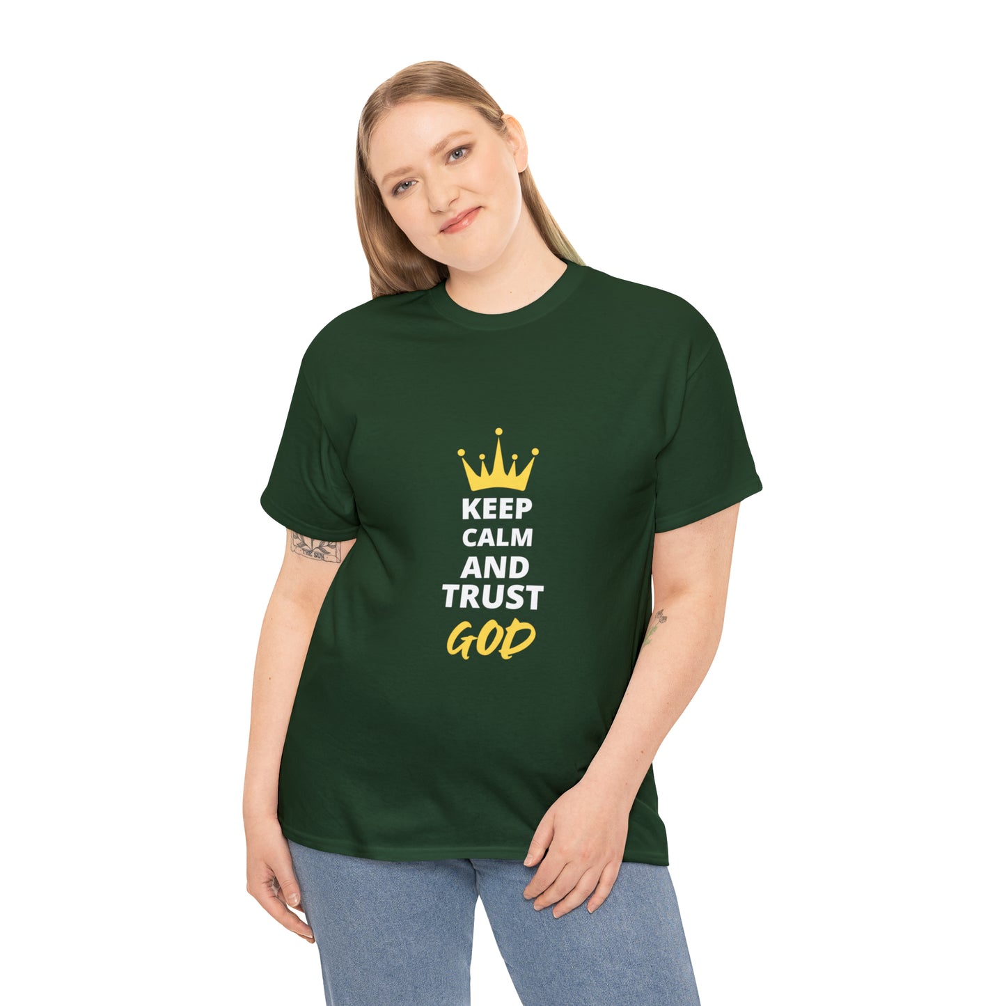 Keep Calm And Trust God Unisex Heavy Cotton Tee Printify